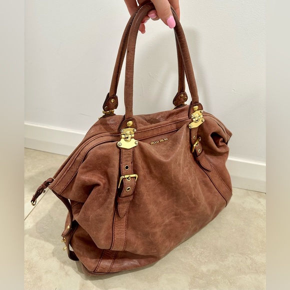Miu Miu Large brown boho shoulder bag. Rare vintage, high quality leather - Picture 4 of 15